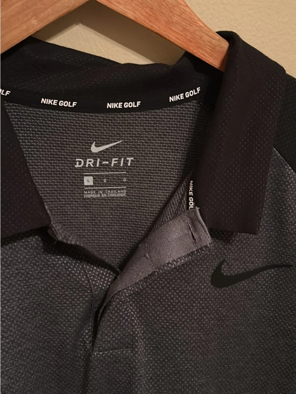 Nike Gray & Black Dri-FIT Polo Shirt
